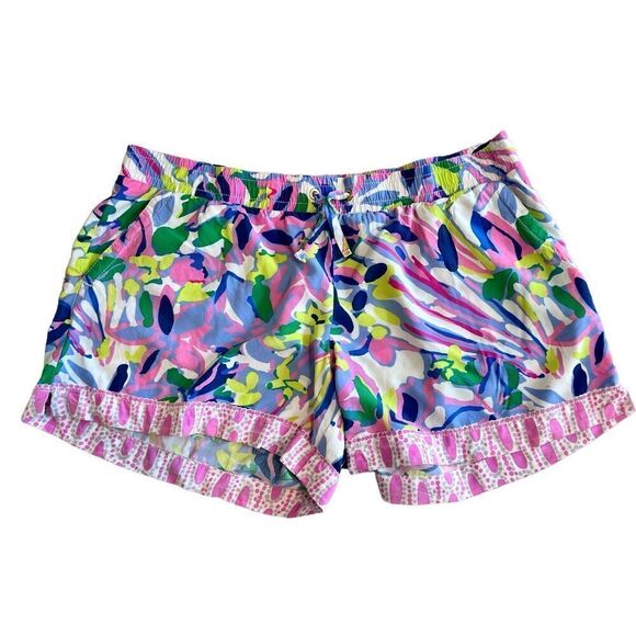 Lilly Pulitzer 24483 Katia Shorts Havin A Blast Engineered Rayon Colorful LARGE